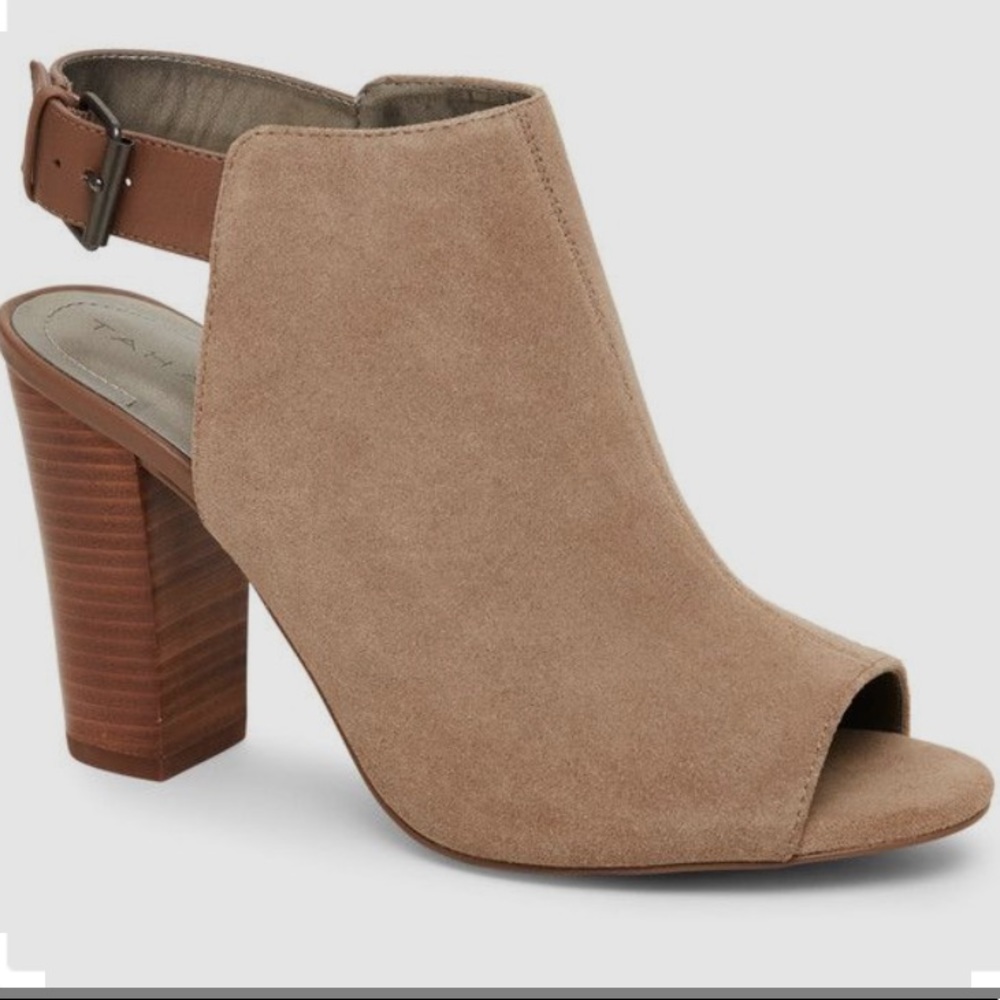 Suede Open Toe Booties - Picture 2 of 4